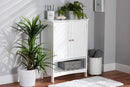 Haben White 2-Door Bathroom Storage Cabinet Baxton
