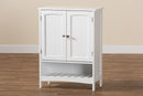 Haben White 2-Door Bathroom Storage Cabinet Baxton