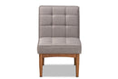 Yara Gray Fabric Upholstered and Walnut Brown Dining Chair Baxton