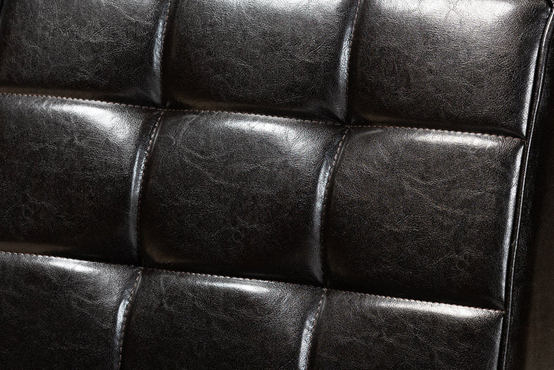 Yara Dark Brown Faux Leather Walnut Brown 2Pc Dining Nook Banquette Set Baxton