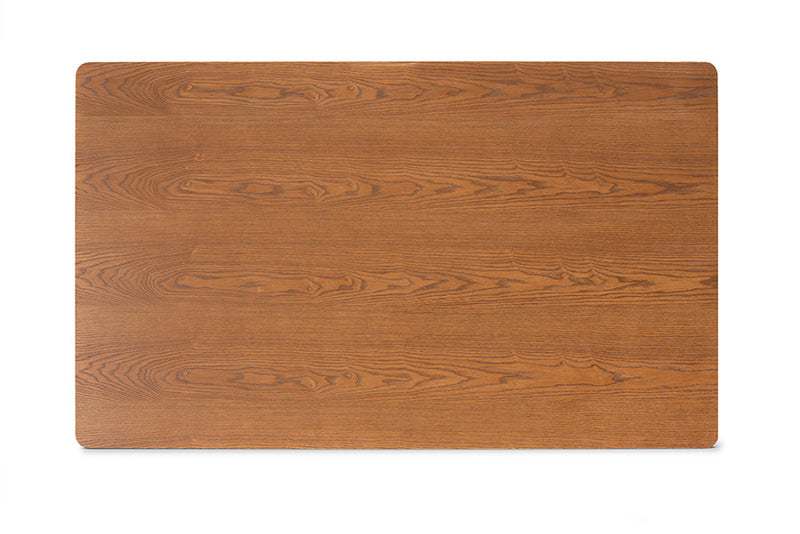 Yara Dark Brown Faux Leather Walnut Brown 3-Piece Dining Nook Set Baxton