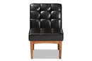 Yara Dark Brown Faux Leather Upholstered and Walnut Brown Dining Chair Baxton
