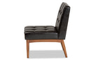 Yara Dark Brown Faux Leather Upholstered and Walnut Brown Dining Chair Baxton