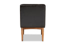 Yara Dark Brown Faux Leather Upholstered and Walnut Brown Dining Chair Baxton
