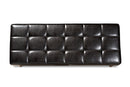 Yara Dark Brown Faux Leather Upholstered and Walnut Brown Dining Bench Baxton