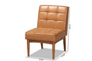 Yara Tan Faux Leather Upholstered and Walnut Brown Dining Chair Baxton