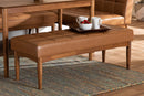 Yara Tan Faux Leather Upholstered and Walnut Brown Dining Bench Baxton