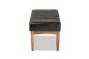 Camelia Dark Brown Faux Leather Walnut Brown Dining Bench Baxton