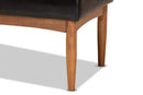 Camelia Dark Brown Faux Leather Walnut Brown Dining Bench Baxton
