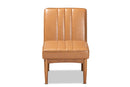 Camelia Tan Faux Leather Walnut Brown Dining Chair Baxton