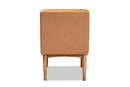 Camelia Tan Faux Leather Walnut Brown Dining Chair Baxton