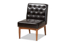 Mario Dark Brown Faux Leather Walnut Brown Dining Chair Baxton