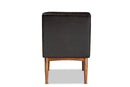 Mario Dark Brown Faux Leather Walnut Brown Dining Chair Baxton