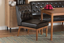 Mario Dark Brown Faux Leather Walnut Brown Dining Chair Baxton