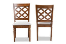 Edith Gray Fabric Upholstered and Walnut Brown 2Pc Dining Chair Set Baxton