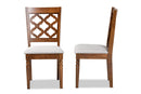 Edith Gray Fabric Upholstered and Walnut Brown 2Pc Dining Chair Set Baxton