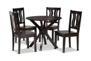 Dallas Dark Brown 5-Piece Dining Set Baxton
