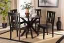Dallas Dark Brown 5-Piece Dining Set Baxton