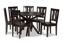 Dallas Dark Brown 7-Piece Dining Set Baxton