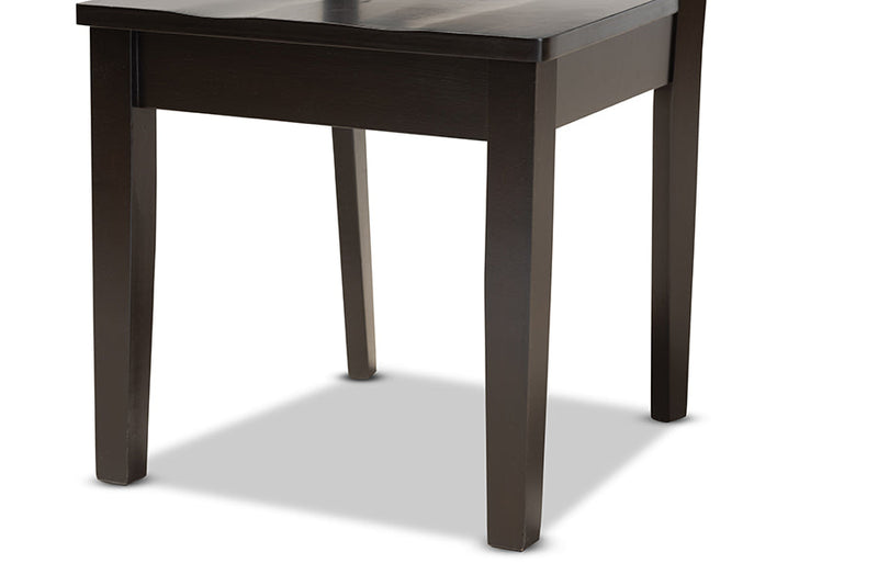 Dallas Dark Brown 7-Piece Dining Set Baxton