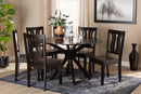 Dallas Dark Brown 7-Piece Dining Set Baxton