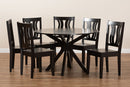 Dallas Dark Brown 7-Piece Dining Set Baxton