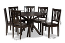 Dallas Dark Brown 7-Piece Dining Set Baxton