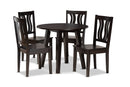 Tania Dark Brown 5-Piece Dining Set Baxton