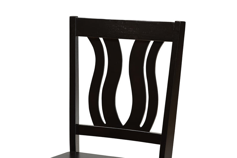 Leni Dark Brown 5-Piece Dining Set Baxton