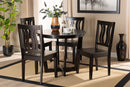 Leni Dark Brown 5-Piece Dining Set Baxton