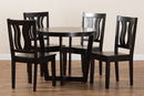 Leni Dark Brown 5-Piece Dining Set Baxton