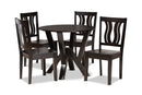 Baden Dark Brown 5-Piece Dining Set Baxton