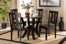 Baden Dark Brown 5-Piece Dining Set Baxton