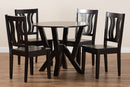 Baden Dark Brown 5-Piece Dining Set Baxton