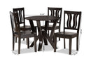 Baden Dark Brown 5-Piece Dining Set Baxton