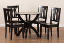 Elina Dark Brown 5-Piece Dining Set Baxton