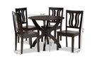Elina Dark Brown 5-Piece Dining Set Baxton