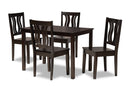 Azura Dark Brown 5-Piece Dining Set Baxton