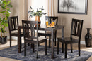 Azura Dark Brown 5-Piece Dining Set Baxton