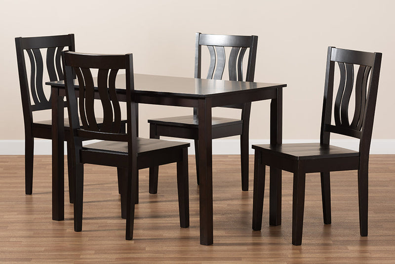 Azura Dark Brown 5-Piece Dining Set Baxton
