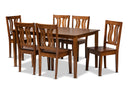 Azura Walnut Brown 7-Piece Dining Set Baxton