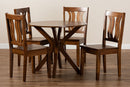Dallas Walnut Brown 5-Piece Dining Set Baxton