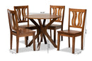 Dallas Walnut Brown 5-Piece Dining Set Baxton