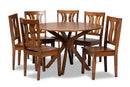 Dallas Walnut Brown 7-Piece Dining Set Baxton