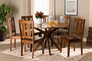 Dallas Walnut Brown 7-Piece Dining Set Baxton