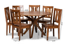Dallas Walnut Brown 7-Piece Dining Set Baxton