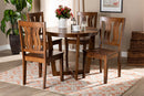 Leni Walnut Brown 5-Piece Dining Set Baxton