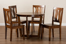 Leni Walnut Brown 5-Piece Dining Set Baxton