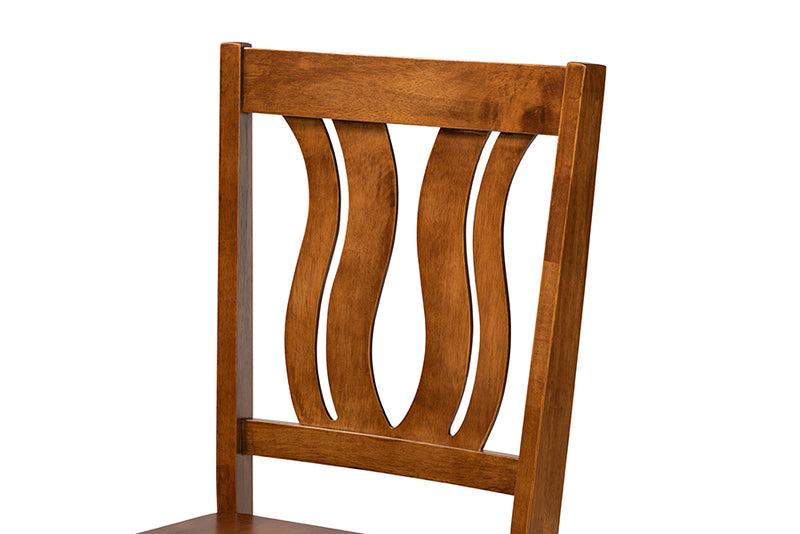 Elina Modern and Contemporary Walnut Brown Finished Wood 5-Piece Dining Set