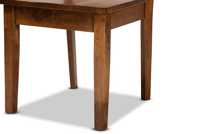 Elina Modern and Contemporary Walnut Brown Finished Wood 5-Piece Dining Set